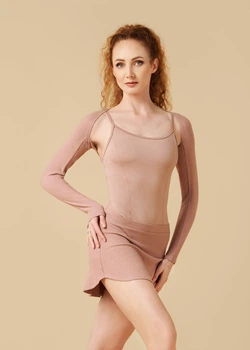 Рукави розігрівочні відкриті INESSE rayon rib knit, corall almond, XS-S