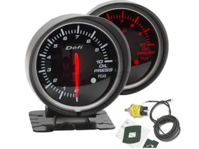 Датчик давления масла манометр стрелочный Defi 60254 WH/Red Mini LED d60мм