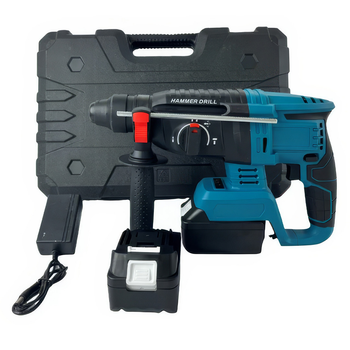 Дрель-перфоратор с 2 аккумуляторами 48V в пластиковом кейсе Hammer Drill Черный