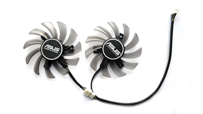 Вентилятор Everflow для видеокарты ASUS (orgnl) 75 мм 4-pin T128010SH (FD7010H12S T128010BH PLD08010S12HH FD7010H12D) комплект 2 шт (№85.1)
