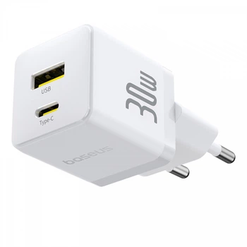 Зарядне мережеве Baseus P1011160A213-00 Palm USB / PD 30W швидка зарядка для пристроїв Білий