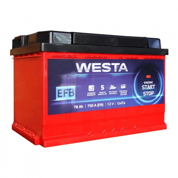 Аккумулятор автомобильный Westa 6CT-78 А RED EFB (246704)