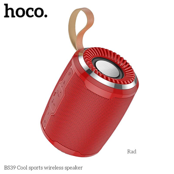 Портативная беспроводная Bluetooth колонка акустика Hoco BS39 IPX5, TWS, TF/USB/FM, BT5.0 Red