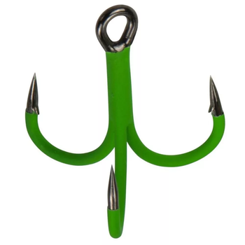 Гачок-трійник на сома №3/0 DAM MADCAT® A-STATIC TREBLE Hook 6Х 4шт. (green) 55958