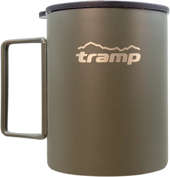 Термокружка Tramp со складными ручками и поилкой 375 мл Оливковая (UTRC-137-olive)