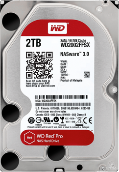 Накопичувач HDD Western Digital 3.5 2Tb Red Pro NAS (WD2002FFSX)
