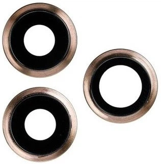 Стекло камеры iPhone 11 Pro /11 Pro Max золотистое Matte Gold + кольцо комплект 3 шт. High Copy