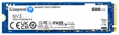 SSD диск Kingston NV3 500GB M.2 2280 NVMe PCIe 4.0 x4 3D NAND (SNV3S/500GBK) OEM/BULK