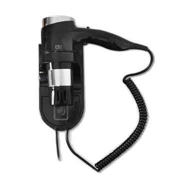 Фен настенный HSG D07-2 Black 1600 Вт, фен для гостиниц