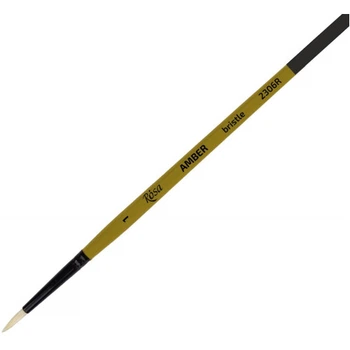 Кисть щетина ROSA AMBER 2306R круглая длинная ручка №1 (2306R01)