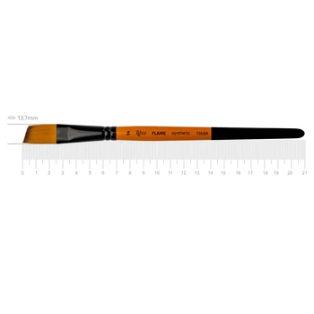 Кисть синтетика ROSA FLAME 1368А скошенная короткая ручка №14 (1368А14)