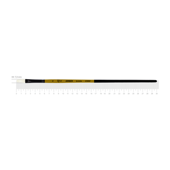 Пензель щетина плоска AMBER 2306F №4 довга ручка ROSA