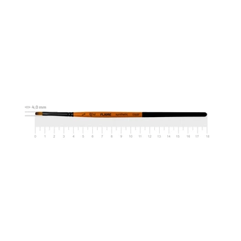 Кисть синтетика ROSA FLAME 1368F плоская короткая ручка №00 (1368F00)