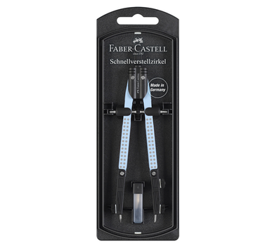 Циркуль Faber-Castell, до 340 мм., QUICK SET COMPASS GRIP, SKY BLUE,