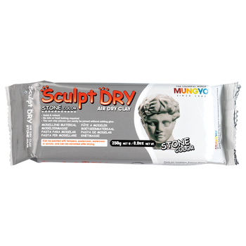 Полимерная самозастывающая глина Mungyo Sculpt Dry, 250 г., самозастывающая, Серая, (MS250)