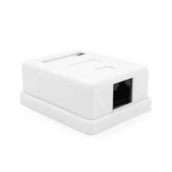 Розетка RITAR UTP 8P8C RJ45 1 порт Cat-6 накладная белая Q300 для подключения интернета сетевой разъем (LO-TH_11C)
