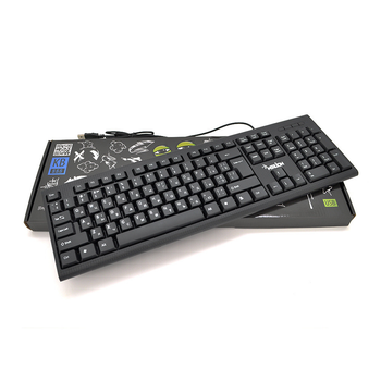 Клавіатура USB Merlion KB-888 чорна 104 провідна клавіша для настільного ПК ергономічна клавіатура з цифровим блоком (YU-GT_33A)