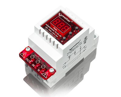 Захисне реле Volt-control VC-01-40Т 32А на DIN-рейку контроль напруги та струму для захисту техніки (YU-GT_33A)