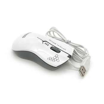 Мышь проводная JEDEL M31 White Q100 компьютерная мышь для работы и игр геймерская мышь с проводом (YU-GT_33A)