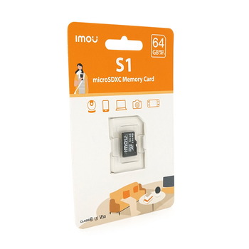 Карта памяти MicroSD Imou 64Гб ST2-64-S1 быстрая флешка для видеонаблюдения и хранения данных (YU-GT_33A)