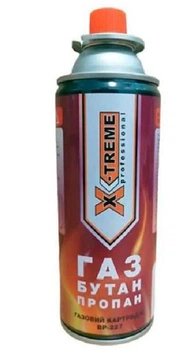 Газовий балон X-Treme 220г. ВРС-227, туристичний всесезонний, цанговий змінний катридж для газової плити, пальника, нагрівача