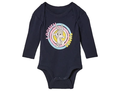 Детское боди с длинным рукавом для девочки Looney Tunes Lupilu 74-80 см (6-12М) синий/розовый
