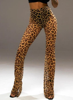 Спортивні жіночі штани-сітка Dressfit FLARE leopard (тільки сіточка) M|L