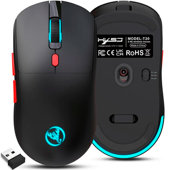 Мышь беспроводная HXSJ T20 / С аккумулятором / Type-C / Black