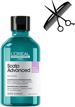 Профессиональный дерморегулирующий шампунь L'Oreal Professionnel Serie Expert Scalp Advanced Anti-Discomfort Shampoo для чувствительной кожи головы 300 мл (3474637090470)