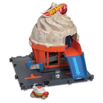 Автотрек Hot Wheels City Ігровий набір Пригоди в магазині морозива (HKX38)