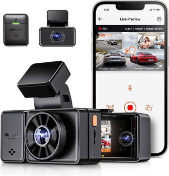 Відеореєстратор VANTRUE E3 3 Lens 2.7K Dash Cam with 5GHz Wi-Fi