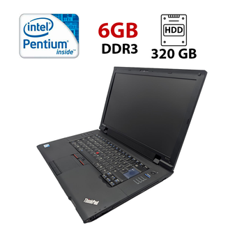 Ноутбук Lenovo ThinkPad SL510 / 15.6" (1366x768) TN / Intel Pentium T4500 (2 ядра по 2.3 GHz) / 6 GB DDR3 / 320 GB HDD / Intel HD Graphics / WebCam / АКБ не держит б/у