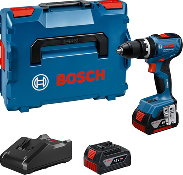 Аккумуляторная бесщеточная дрель-шуруповерт Bosch GSR 18V-65 + 2 аккумуляторные батареи GBA 18V 5.0 Ah + Быстрозарядное устройство GAL 18V-40 Professional + L-BOXX 136 (06019N3203)