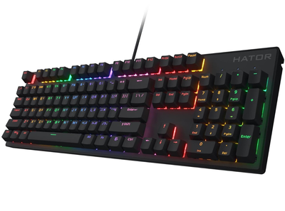 Клавиатура игровая механическая HATOR HTK-104UA USB Icefall Rainbow LED Black