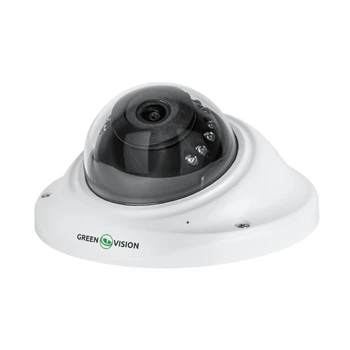 IP-камера спостереження GreenVision GV-164 (Lite) — 5MP, POE, IP65, для зовнішнього монтажу, купольна, біла