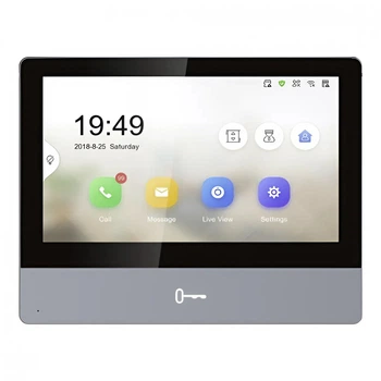 Видеодомофон с микрофоном и динамиками Hikvision DS-KH8350-TE1 1024×600 7" Серый (99-00014088)