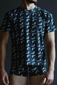 Чоловіча бавовняна білизна босери та футболка Whale XL Without Dark Blue