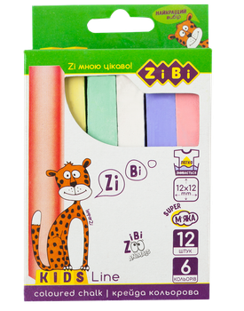 Крейда кольорова ZiBi SMART Line 12 шт 6 кольорів (ZB.6703-99)