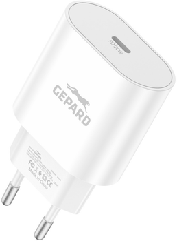 Зарядний пристрій Gepard EU39 USB-C PD 20W White (GEP CHARGER C)