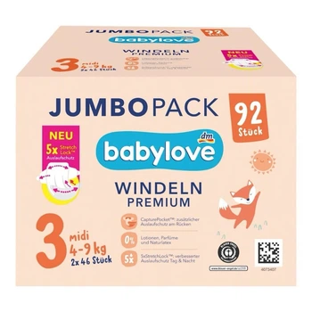Підгузники Babylove 3 (4-9кг) 92шт