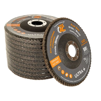 Круг пелюстковий торцевий Tex.AC TA-PC125-80 (Т27, Р80, 125х22, 10шт) диск шліфувальний торцевий по металу і дереву для КШМ (44052)