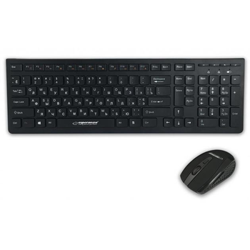 Комплект клавиатура + компьютерная мышь Esperanza EK136UA "Tecoma", беспроводная, USB, Black