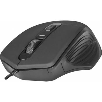 Компьютерная мышь Defender Datum MB-347, Black, USB, оптическая, 800/1200/1600 dpi, 3 кнопки, 1.5 м, покрытие "Soft Rubber Skin"