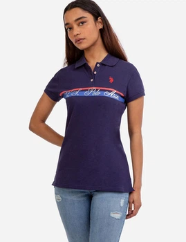 Поло жіноче U.S. Polo Assn Foil Uspa Print 215689-ZH00A XL Синє (2463299138137)