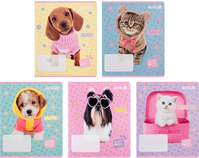Набор школьных тетрадей Kite Studio Pets 12 листов в линию 25 шт (SP25-234)