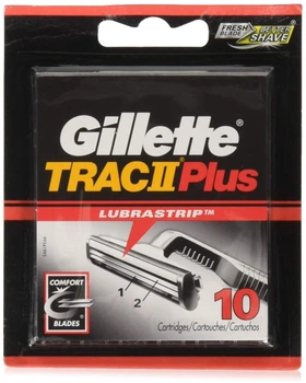 Бритвенные сменные лезвия Gillette Trac II Plus комплект 10 шт