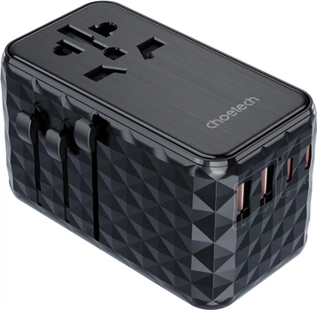 Ładowarka sieciowa Choetech 4xUSB 100W PD (2xUSB-C+2xUSB-A) charger diamond model Black (PD6028-BK)