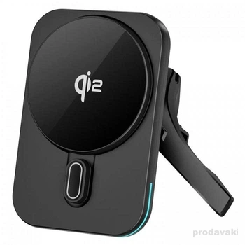 Автодержатель с беспроводной зарядкой Wiwu Qi2.0 MAGO Magsafe wireless car charger CH-323 with MagSafe для Apple iPhone Black