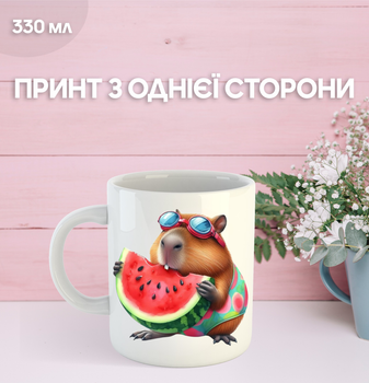 Кружка Капибара с принтом керамическая чашка capybara 330 мл Uk_387