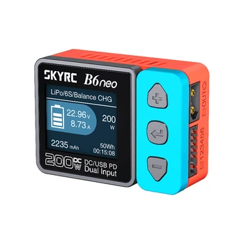 Универсальное зарядное устройство SKYRC B6Neo 200W 24V 10A LCD балансир от 1 до 6 ячеек DC/PD